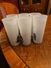 Vintage Michigan Souvenir Soo Locks Frosted Glasses Set Of 6