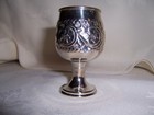 6 East Indian Solid Silver Liquer Apertif Chased Delicate Glasses 6 5ounces
