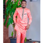 African Men Suit Clothing 2pcs Set Shirt And Pant Nigerian Party Wedding Clothes