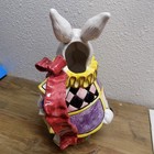 Fitz And Floyd 1992 White Rabbit Pitcher 1-1 4 Quart Alice In Wonderland Nice