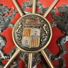 Medieval Coat Of Arms Sword Axe Knight Lions Wall Hanging Plaque Suede Shield
