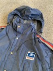 Vintage Usps Brookfield Rain Jacket W  Hood Blue Postal Service Size Small