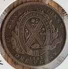 1842 One Penny Large Cent Bank Of Montreal Canada Token 1c