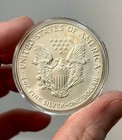1991 American Silver Eagle 1 Oz  999 Fine Silver Dollar In Capsule W  Some Tone