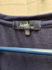 Angels Navy Short Sleeve Crewneck Top With Subtle Stitch Pattern