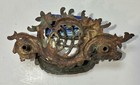 Antique Cast Brass Ornate Design Drop Handle Drawer Pull Hardware Salvage
