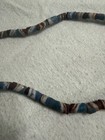 Vintage African Glass Trade Beads Blue White Brown Striped Tube Strand Tribal Je