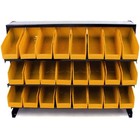 Small Parts Organizer With 24 Plastic Storage Bins - Powder-coated Steel Rack