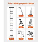 12 Ft  Reach Folding Ladder Extension Ladder A Frame 3-step Scaffolding Plank Te