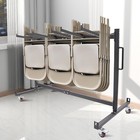 Heavy Duty Folding Chair Dolly Cart Holds 42 Chairs With 4 Locking Wheels