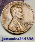 1958d Lincoln Wheat Cent l In Rim cud On B In Liberty  Rev Error E In United