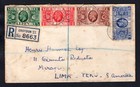 Gb Croydon 1935 Silver Jubilee Set On Registered Cover To Peru