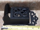 Vintage Black Cast Iron Reticulated Wall Mount Match Holder