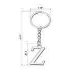 Initial Letter Key Chain Letter Z Key Chain Pendant Key Ring Silver