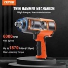 Air Impact Wrench 3 4  Square Drive 1870ft-lbs Nut-busting Torque Air Impact Gun