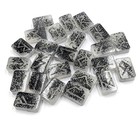 Elder Futhark Resin Runes White   Black Glitter