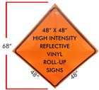 48  Reflective Roll-up Traffic Sign Kit Steel Spring Stand Mutcd