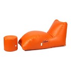 Lounger  Bean Bag Cover With Footrest Cover Without Beans Faux Leather  orange 
