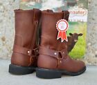 Men s Work Boots Pull On Boot Genuine Leather Soft Toe Biker Style Roble