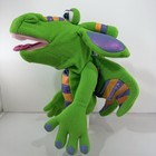Melissa   Doug Smoulder Dragon Hand Puppet Plush Stuffed Green Purple Soft Toy