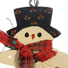 Vintage Handmade Painted Wood Christmas Snowman Ornament Country Primitive 1983