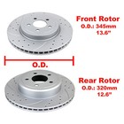 Drilled Slotted Front Rear Brake Rotors Pads Kit For Dodge Charger Chrysle 5 7l