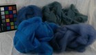 Mixed 4 Blue Romney Wool Roving Spin Needle Felting Weave Fiber Arts