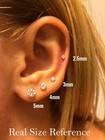 14k Yellow Gold Cubic Zirconia Basket-set Solitaire Cz Stud Earrings With Scr   