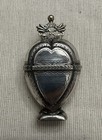Antique 18th 19th C Silver Heart Hovedvandsaeg Vinaigrette Crown Finial 34 8g