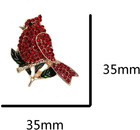 Rhinestone Cardinal Bird Brooch Red Crystal Gold Tone Animal Pin Jewelry