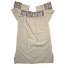 Vtg Mexican Huipil Dress Hand Embroidered Horse On Rider Oaxacan Tunic Pockets