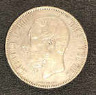 1873 Belgium 5 Five Francs World Silver Coin King Leopold Ii Nice Details