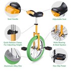 16 In Wheel Unicycle Skidproof Mountain Tire Cycling Exercise Yellow   Green