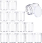 15 Pack 6oz Clear Plastic Jars Wide-mouth Storage Containers refillable Empty   