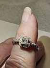 10kt Wg Halo Princess Cut Diamond Engagement Ring 2 2 Grams Sz 6 1 2