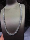 40tcw Pear Cut Lab Created Diamond Tennis Necklace 925 Sterling Silver 22in