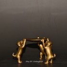 Collection Of Chinese Zodiac Dog Bronze Three Legged Dog Wax Platform Ornaments