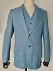 Vtg Sz S Polyester Suit Disco Leisure Baby Blue 38 Jacket 31 Pants 70s Levis Men