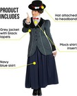 Women s Mary Poppins Costume Adult Old Timer Magic English Nanny Dress S - 3xl