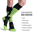  2 3 4 Pack Ski Socks For Men And Women Skiing  Large Green orange  2 Pairs 