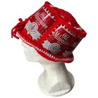 Vintage Crocheted Old Milwaukee Beer Can Cap Bucket Hat Red White Handmade 1970s