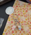 Sanrio 2000 Vintage Hello Kitty Pink   Blue Angel Charms   Bell Keychain Rare