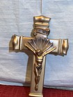 Metal Vintage Diecast Inri Crucifix Casket Cross Jesus  Catholic Religious