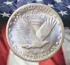 1918 7-s Standing Liberty Quarter Dollar Silver Plated Novelty Coin Modern Restr