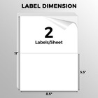 8 5x5 5 Shipping Labels Half Sheet Self Adhesive 2 Per Sheet Us For Laser Inkjet