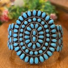 Vintage Native American Turquoise Bracelet Sterling Silver Navajo Old Pawn