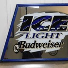 Vtg Bud Ice Draft Beer Budweiser Usa Slanted Mirror Sign Anheuser Busch 22x25