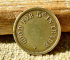 Antique San Francisco California  mills Novelty Co  Slot Machine Arcade 5 Token