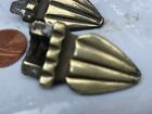 2 Antique Cast Brass Stair Rod Finial Ends Vintage Rare Triangle