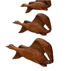 Vintage 3 Piece Ducks Geese Birds In Flight Wall Decor Faux Wood Grain 60   s 70   s